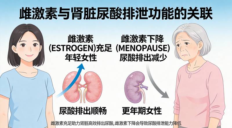 雌激素与尿酸排泄机制