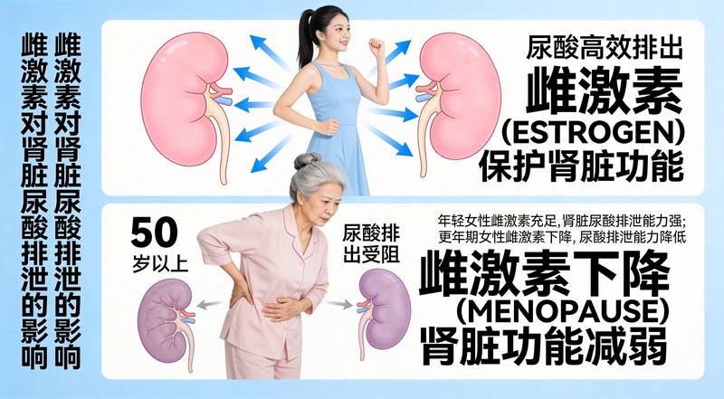 女性高尿酸血症患病率随年龄变化趋势