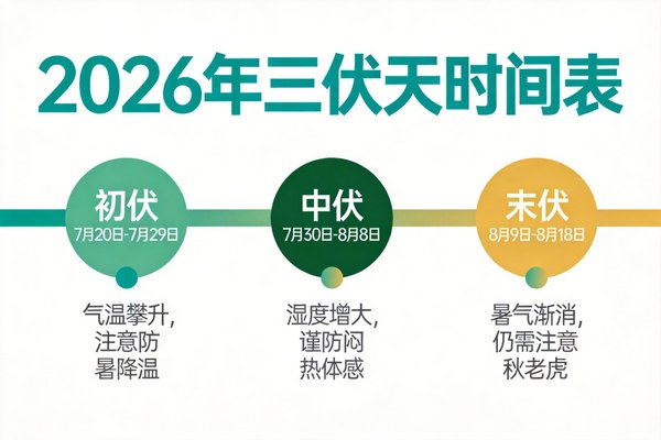 2026年三伏天时间表