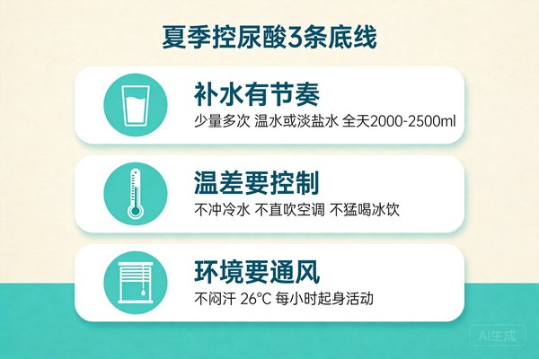 夏季控尿酸3条底线